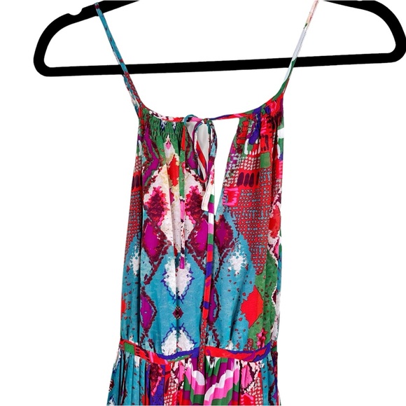 Anthropologie Maeve Tarana Printed Maxi Dress Lace Up SZ 4 - Picture 8 of 16